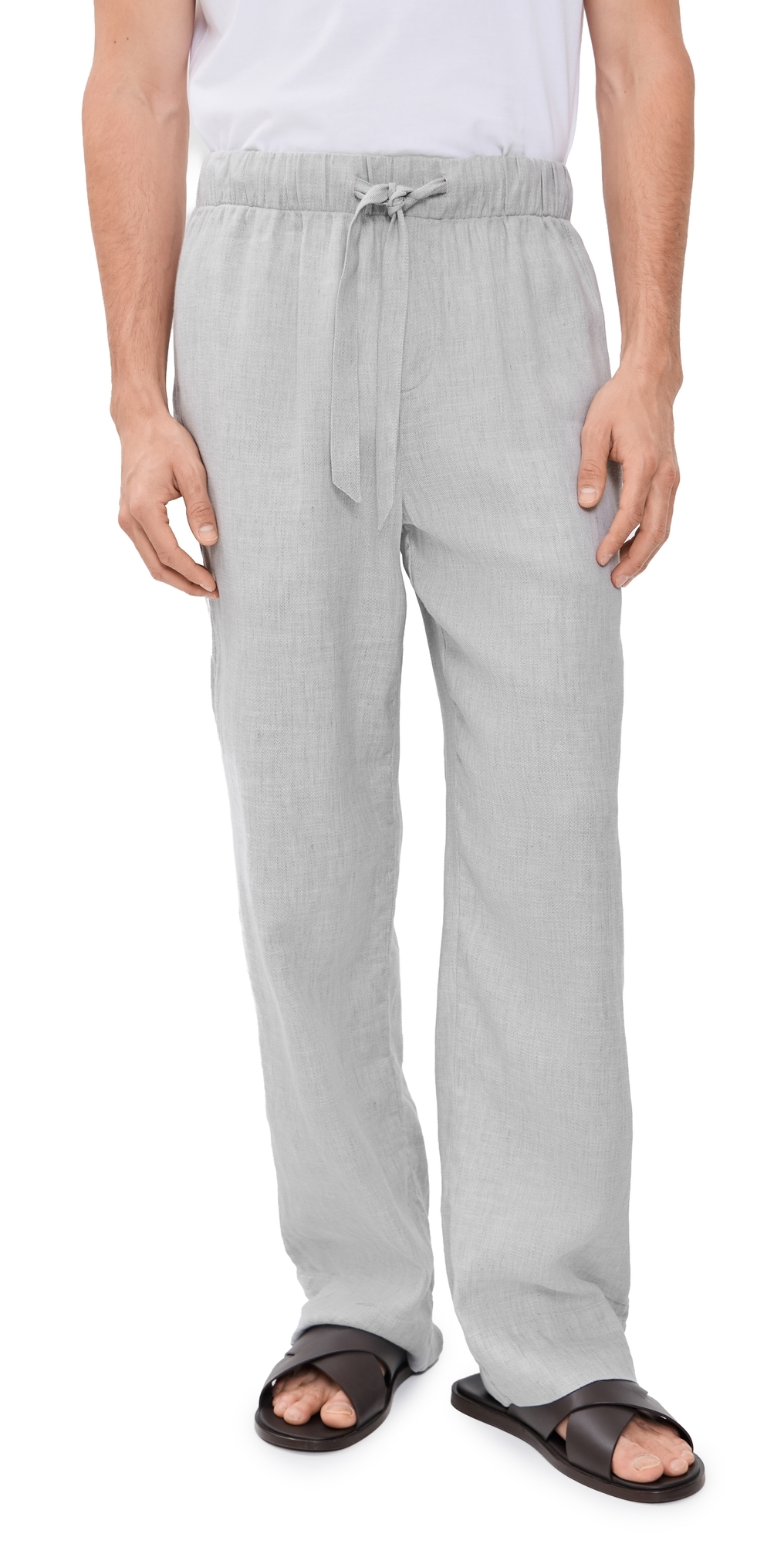 Luan Linen Blend Relaxed Lounge Pants Light Melange Grey