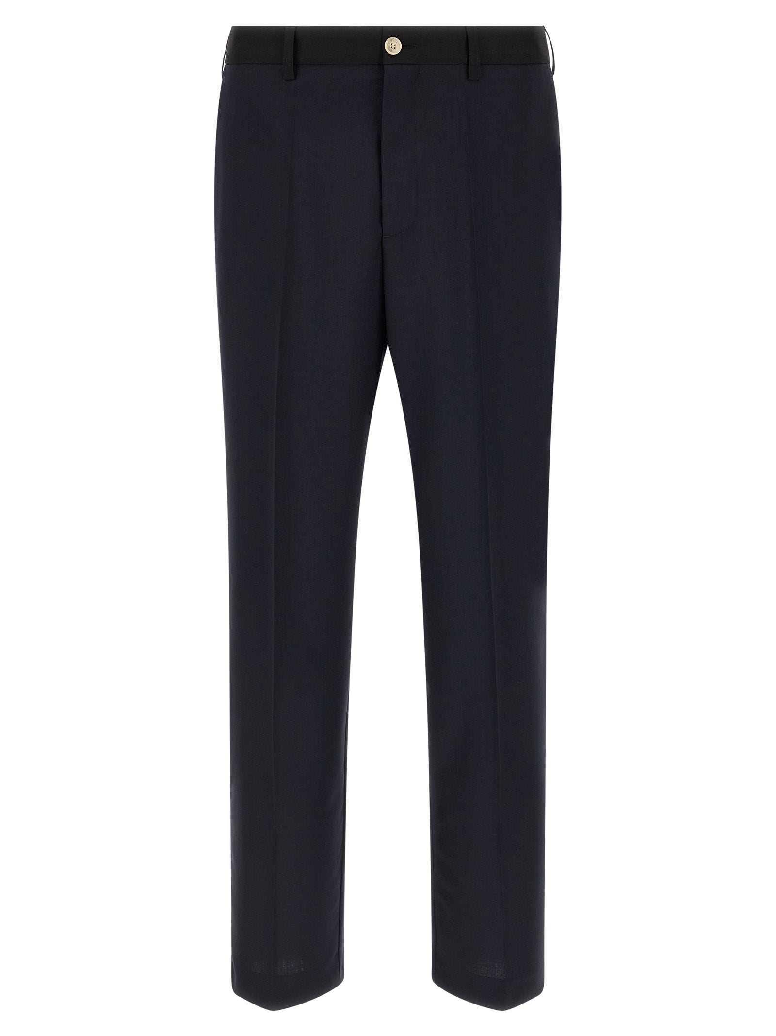 Virgin Wool Trousers — Navy