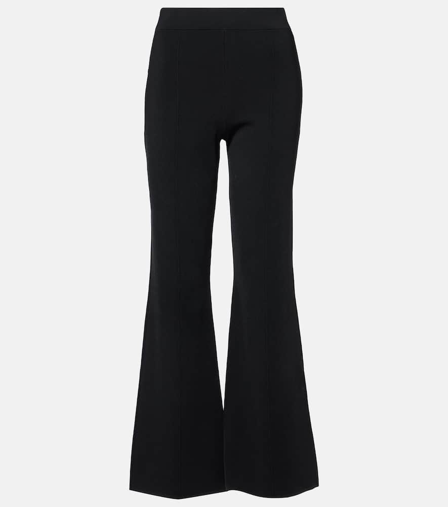 Knitted mid-rise flared pants