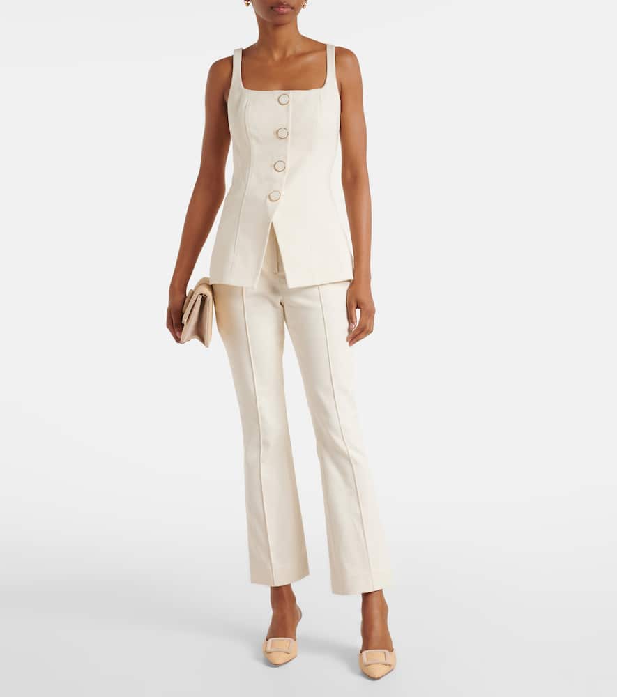 Kimra cotton-blend cropped straight pants