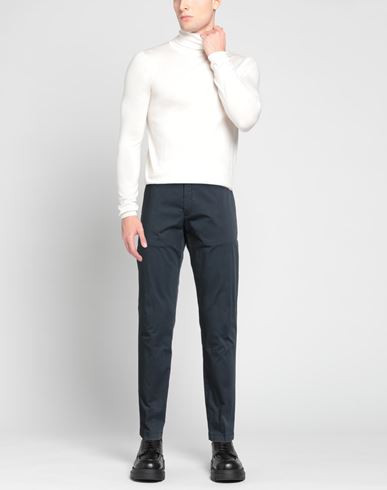 Man Pants Navy Size 40 Cotton, Elastane