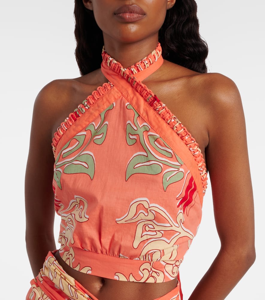 Suma printed cotton crop top