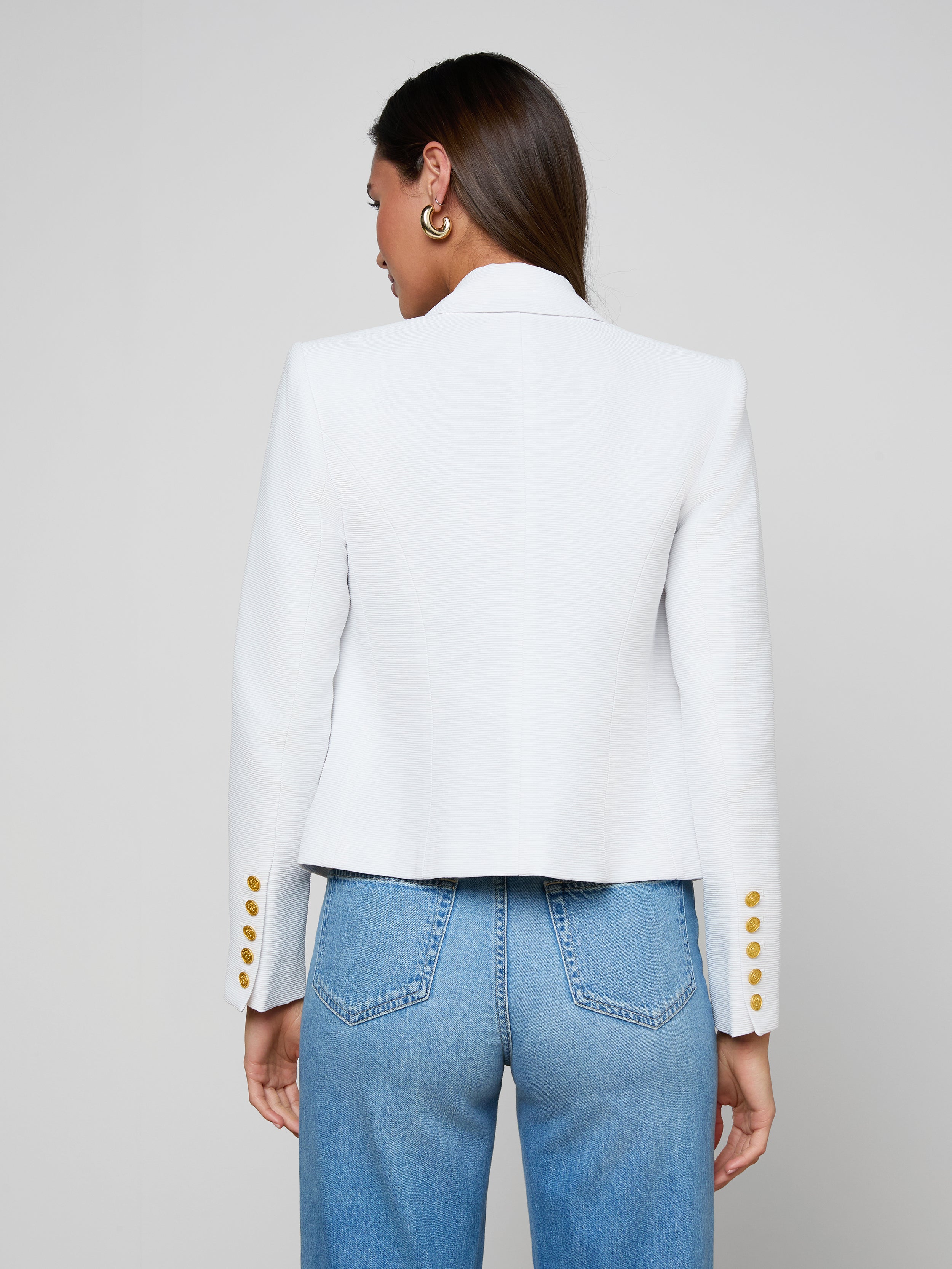 Brooke Blazer In White/white Multi Small Butterfly Jungle