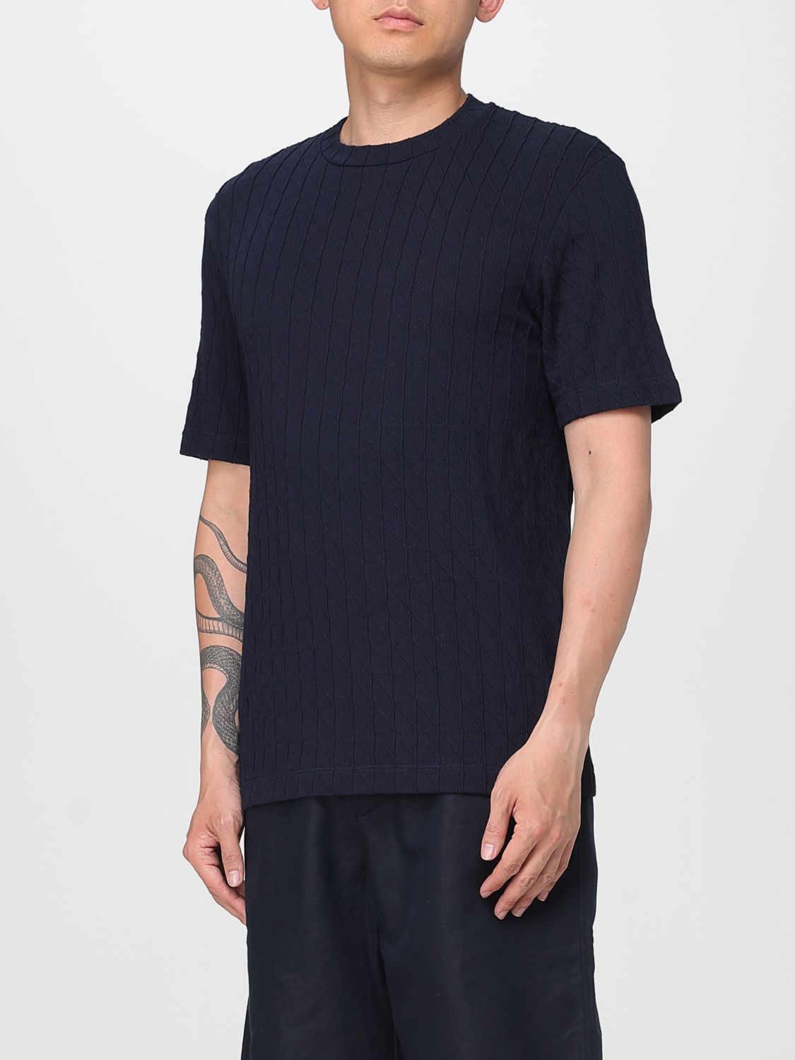 Ribbed short-sleeve t-shirt - Blue