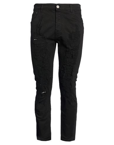 Man Jeans Black Size 34 Cotton, Elastane