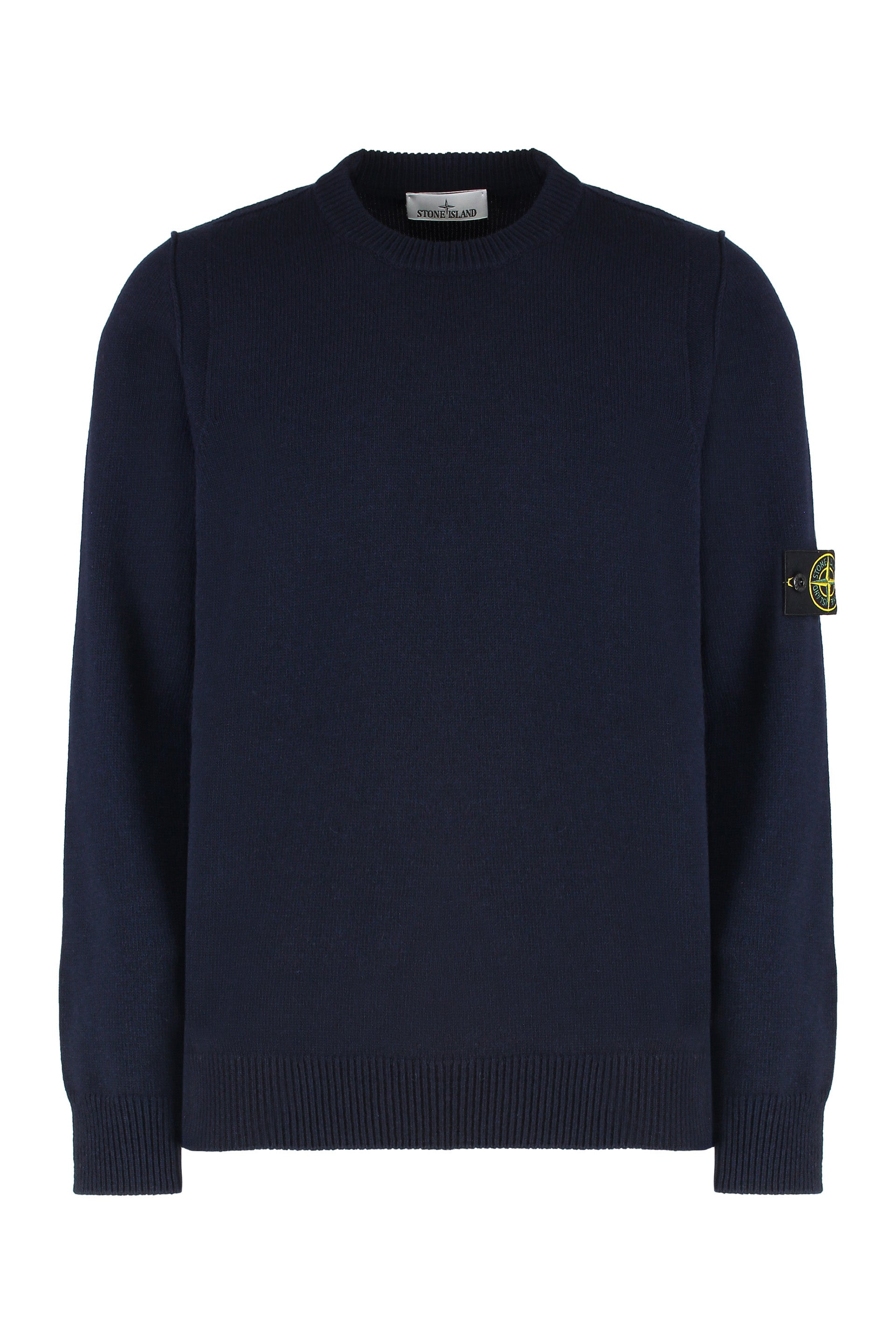 Wool-Blend Crew-Neck Sweater — Navy