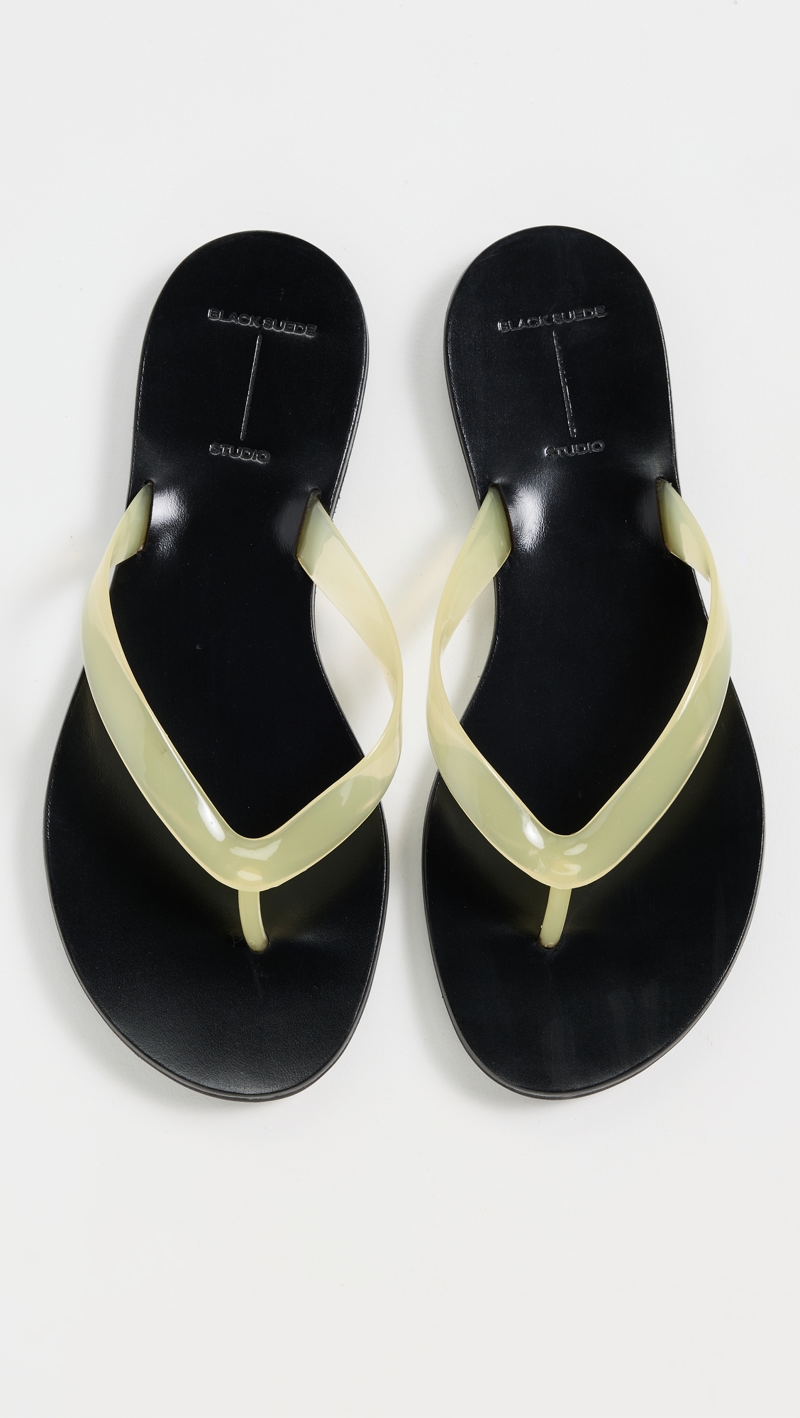 Black Suede Studio Jeli Sandals Butter PVC