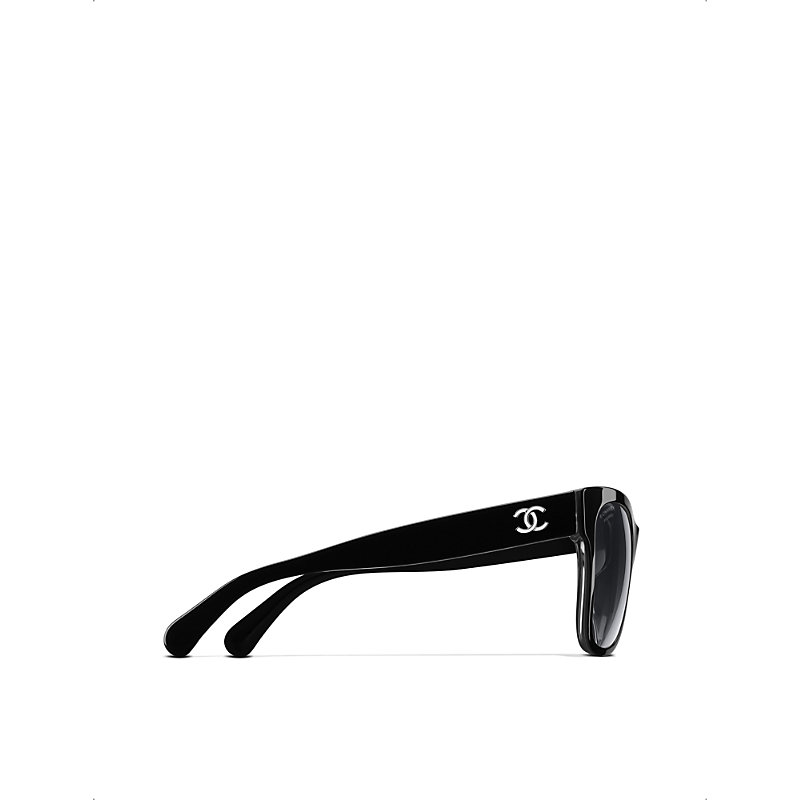 Womens Black Square Sunglasses