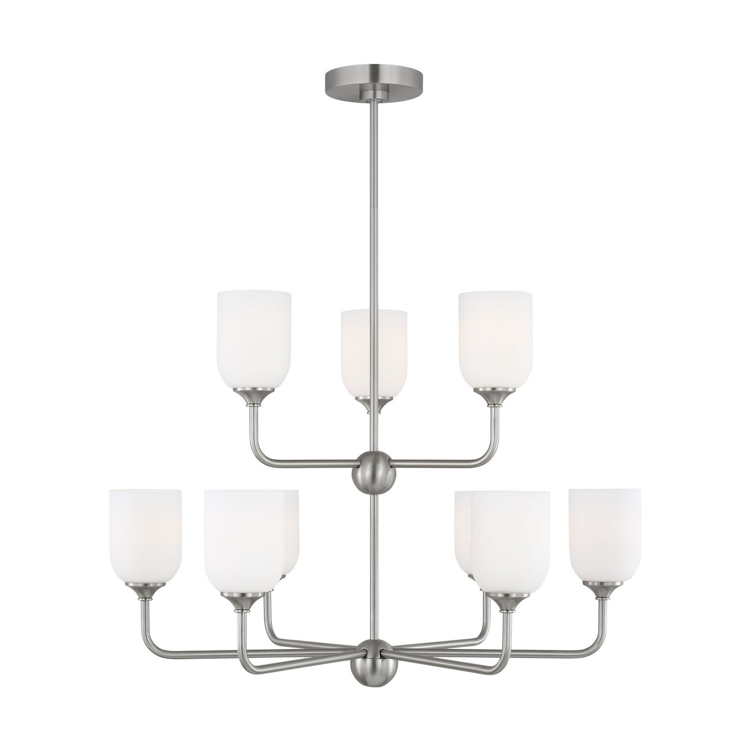 Brushed Steel Chandelier from the Emile Collection