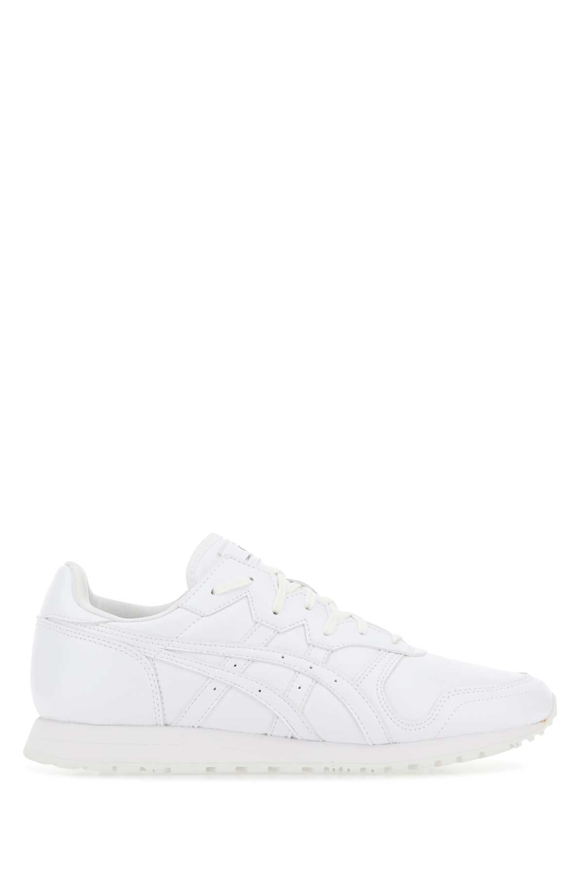 Synthetic Leather Runner Sneaker — White