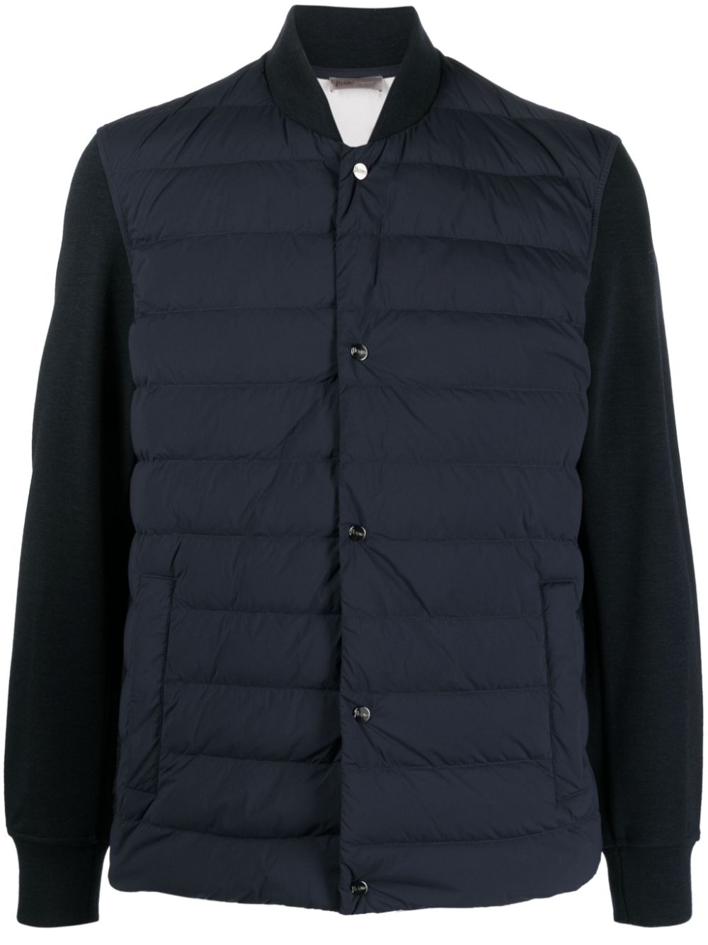 Contrasting-sleeves padded jacket - Green