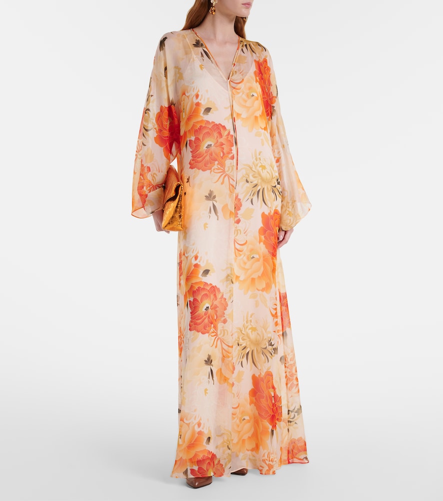 Angus floral silk chiffon maxi dress
