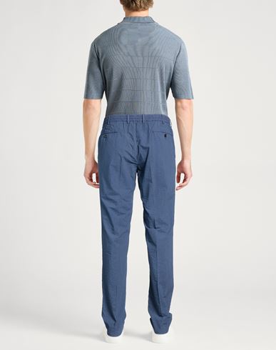 Man Pants Slate blue Size 34 Cotton, Polyester, Elastane
