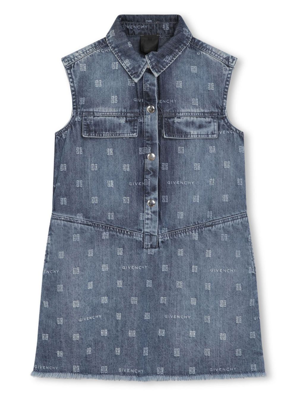 4G-pattern denim dress - Blue