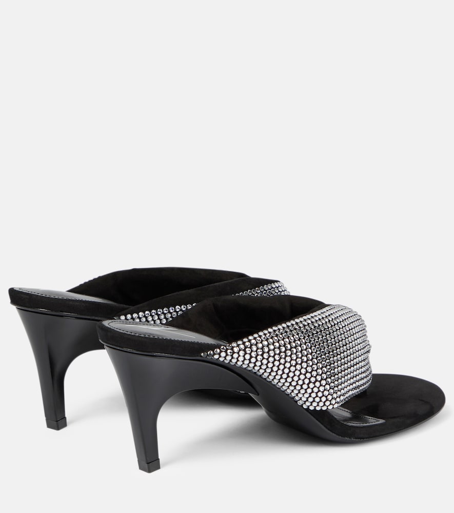 Rem satin crystal-embellished thong sandals