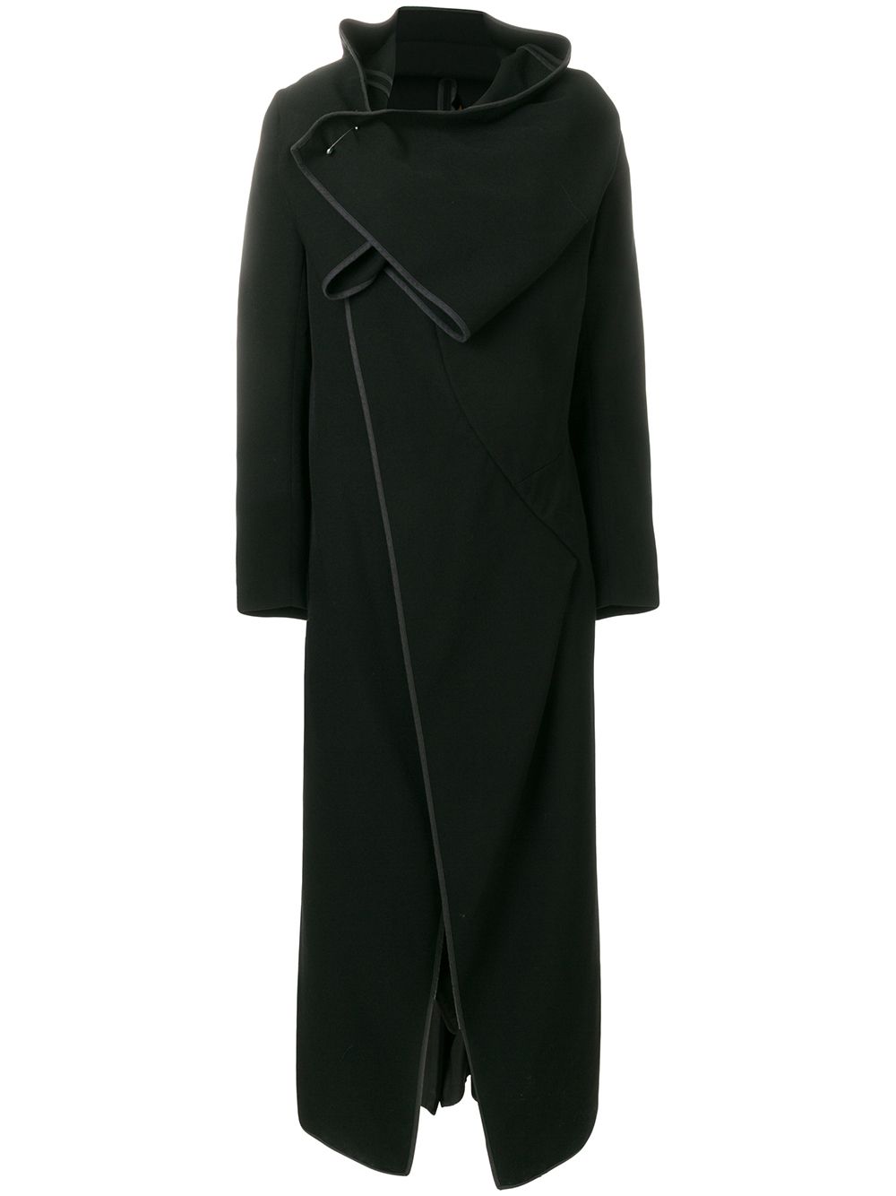 Wrap front coat - Black