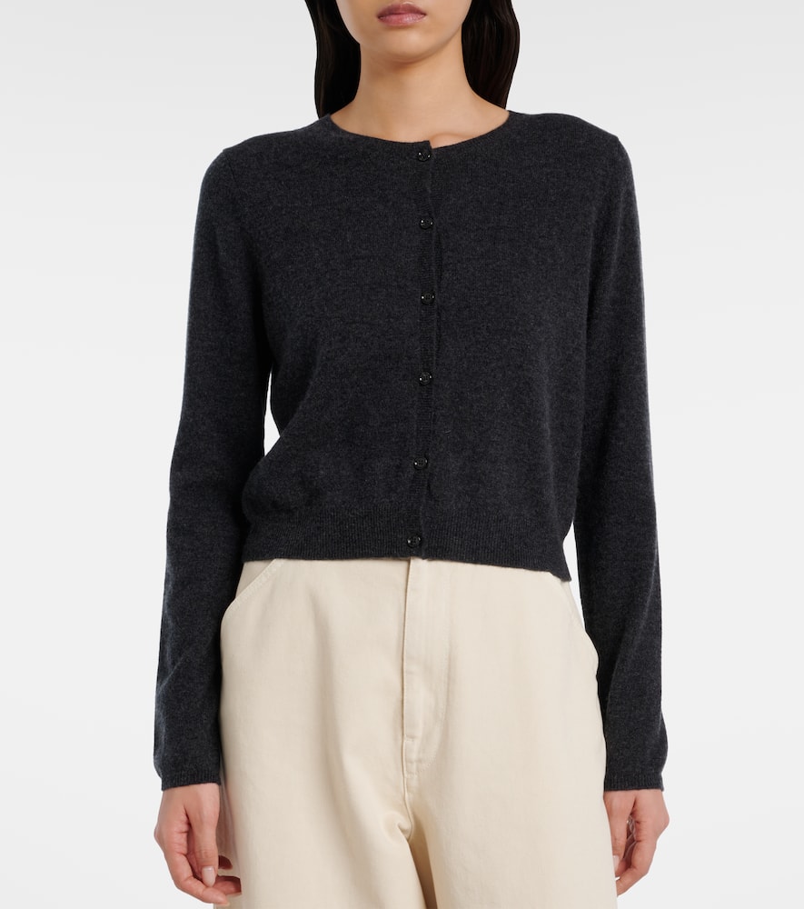Cropped wool and cashmere cardigan