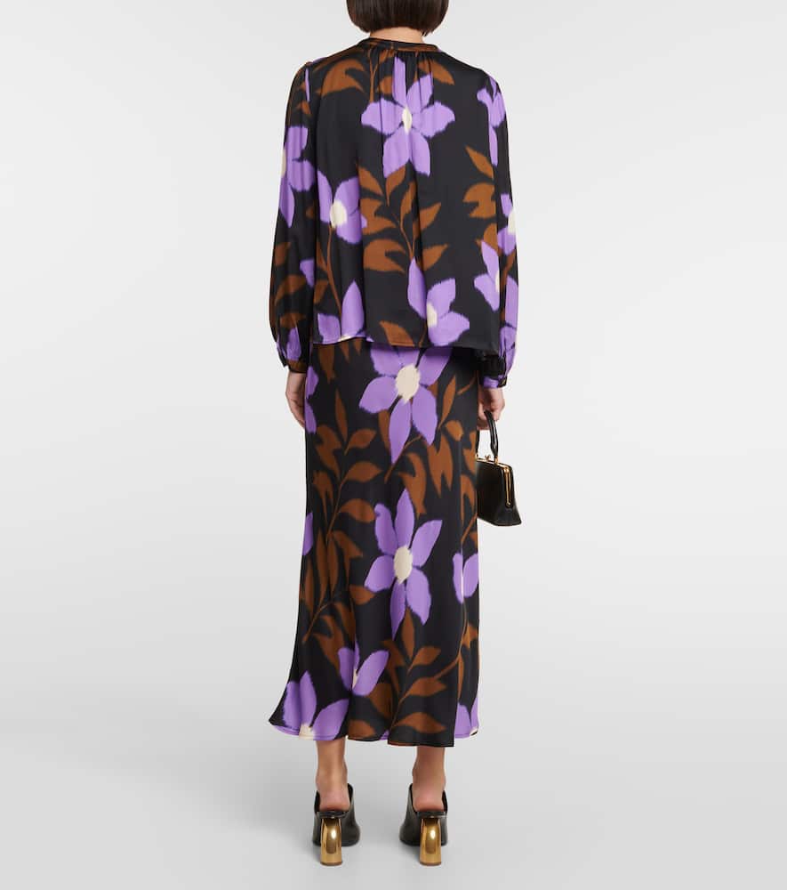 Isa printed satin top