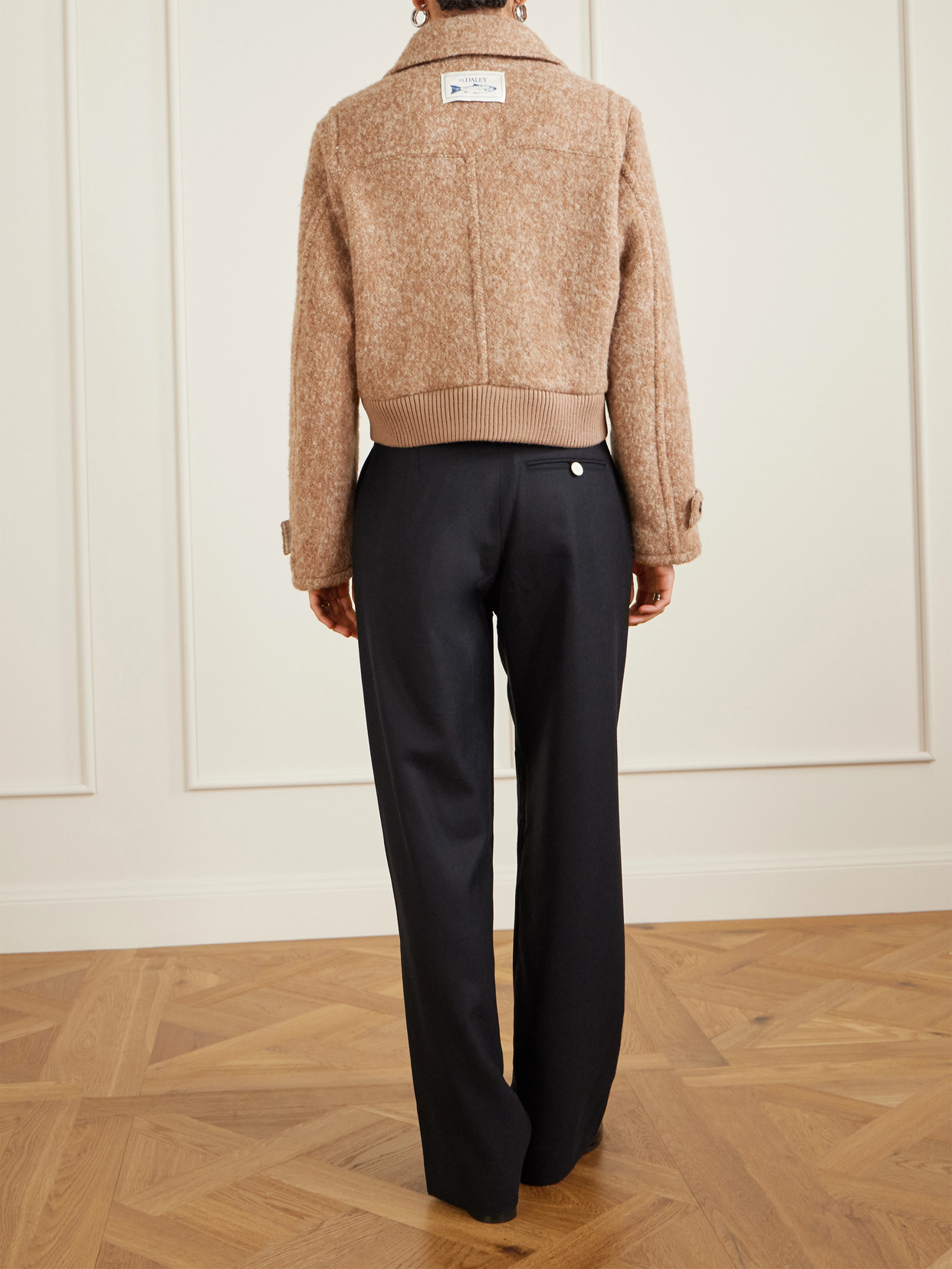 S. S. Daley - Cropped Alpaca-blend Bomber Jacket - Neutrals