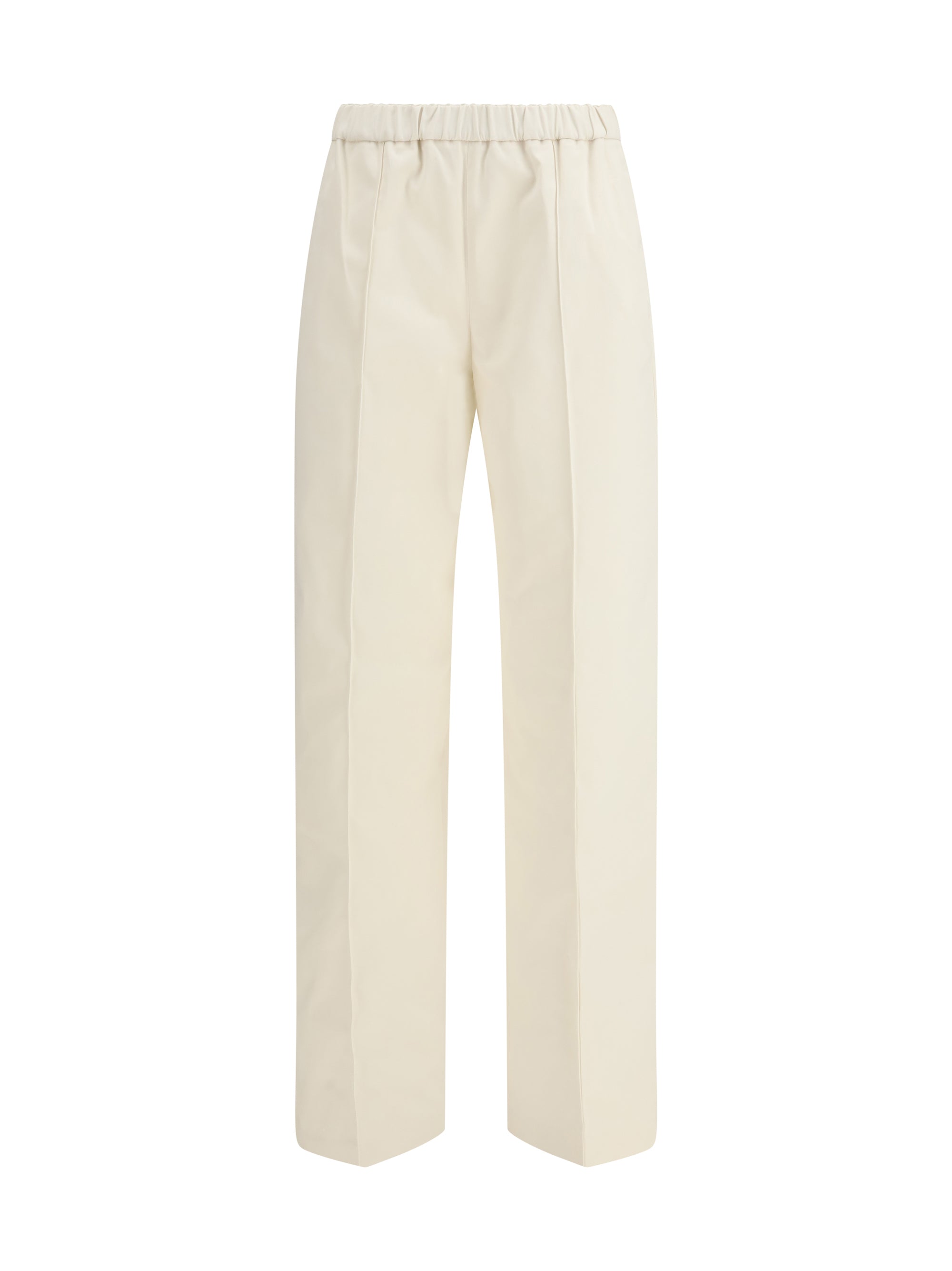 Cotton Gabardine Trousers — Beige