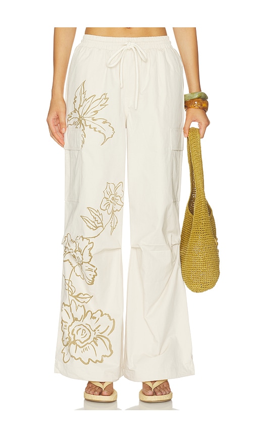 Juliet Johnstone Cotton Parachute Pant in Cream. XS. Also in S, M, L, XL/1X