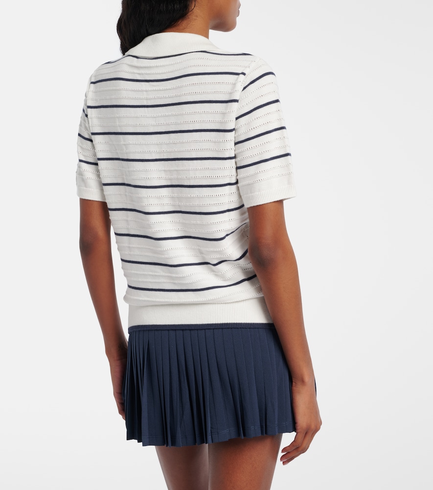 Wren striped cotton-blend polo shirt