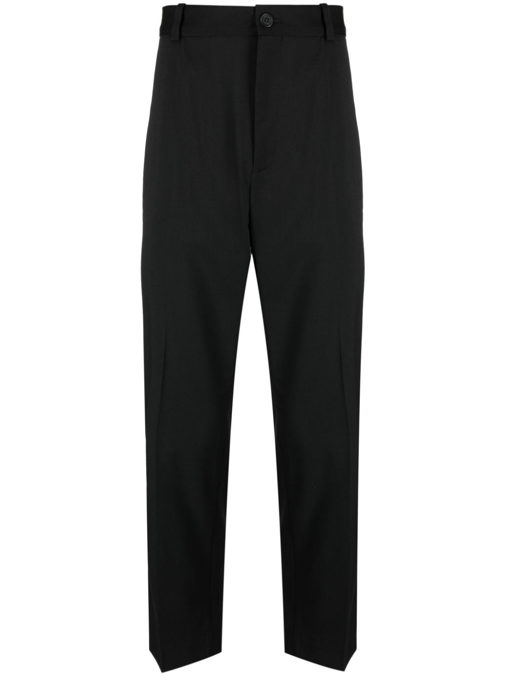 Mid-rise tailored-cut trousers - Black