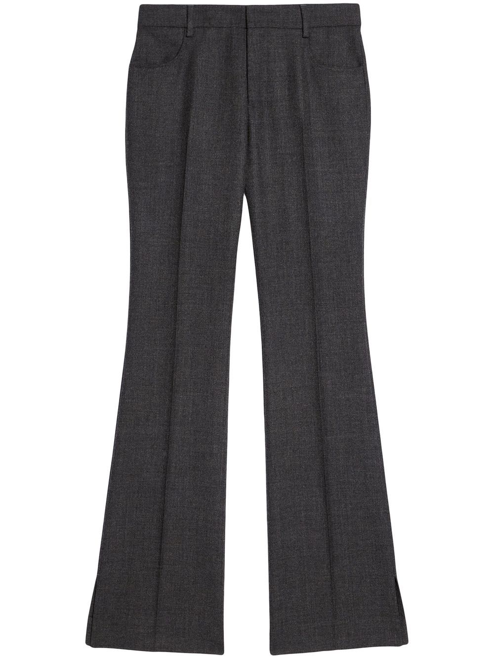 Mid-rise flared trousers - Grey