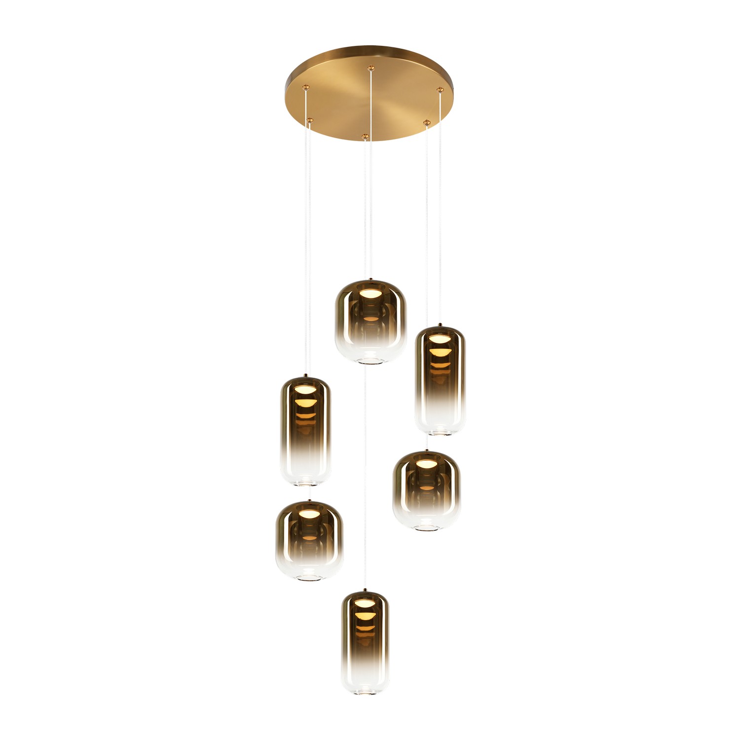 Aged Gold Brass Chandelier from the Refrax Collection