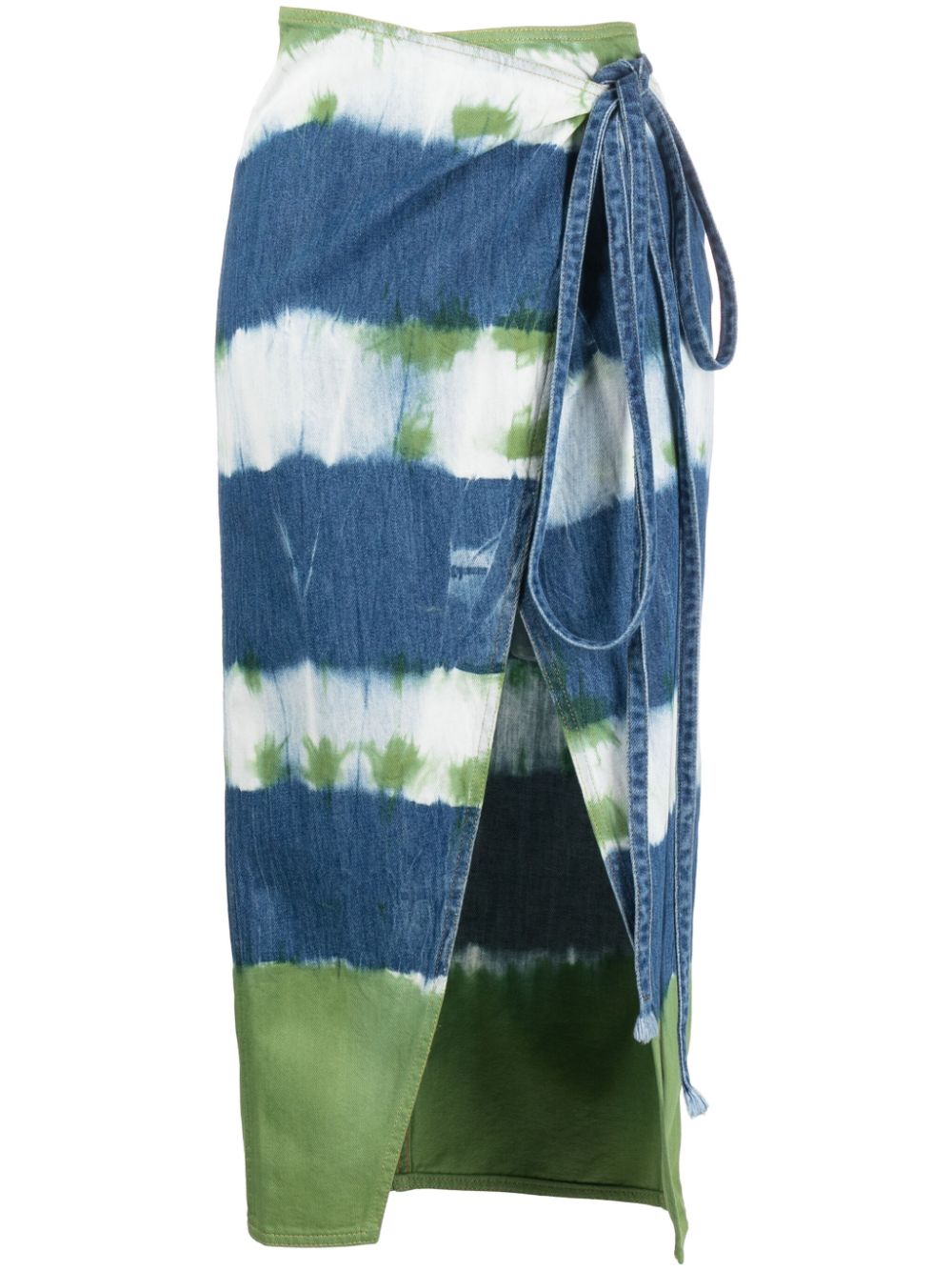 Magic Journey denim wrap skirt - Blue