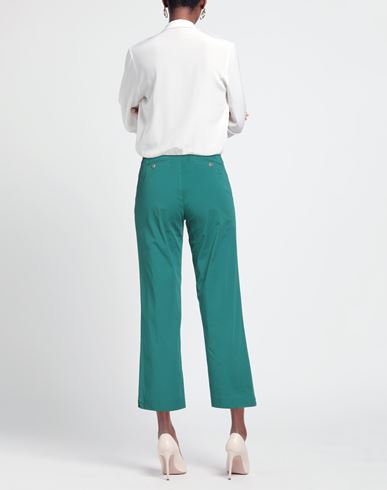 Woman Pants Green Size 10 Cotton, Elastane