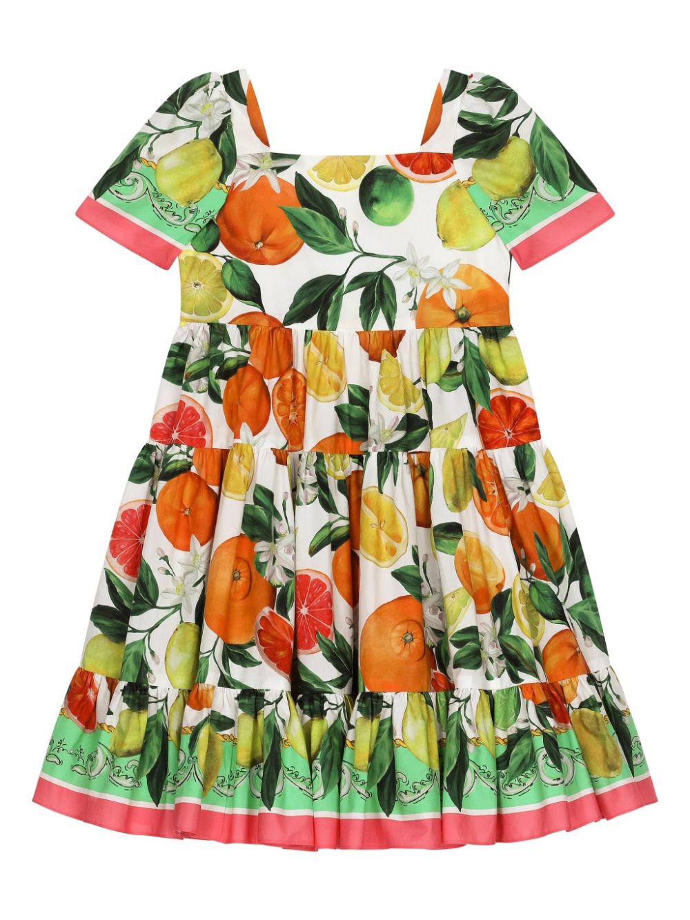 Lemon & Orange-print cotton dress