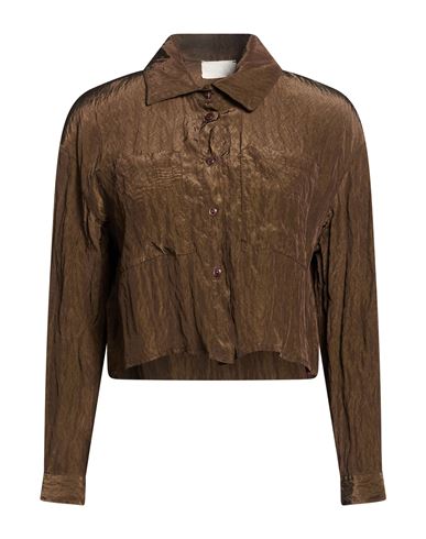 Woman Shirt Brown Size S Viscose, Nylon