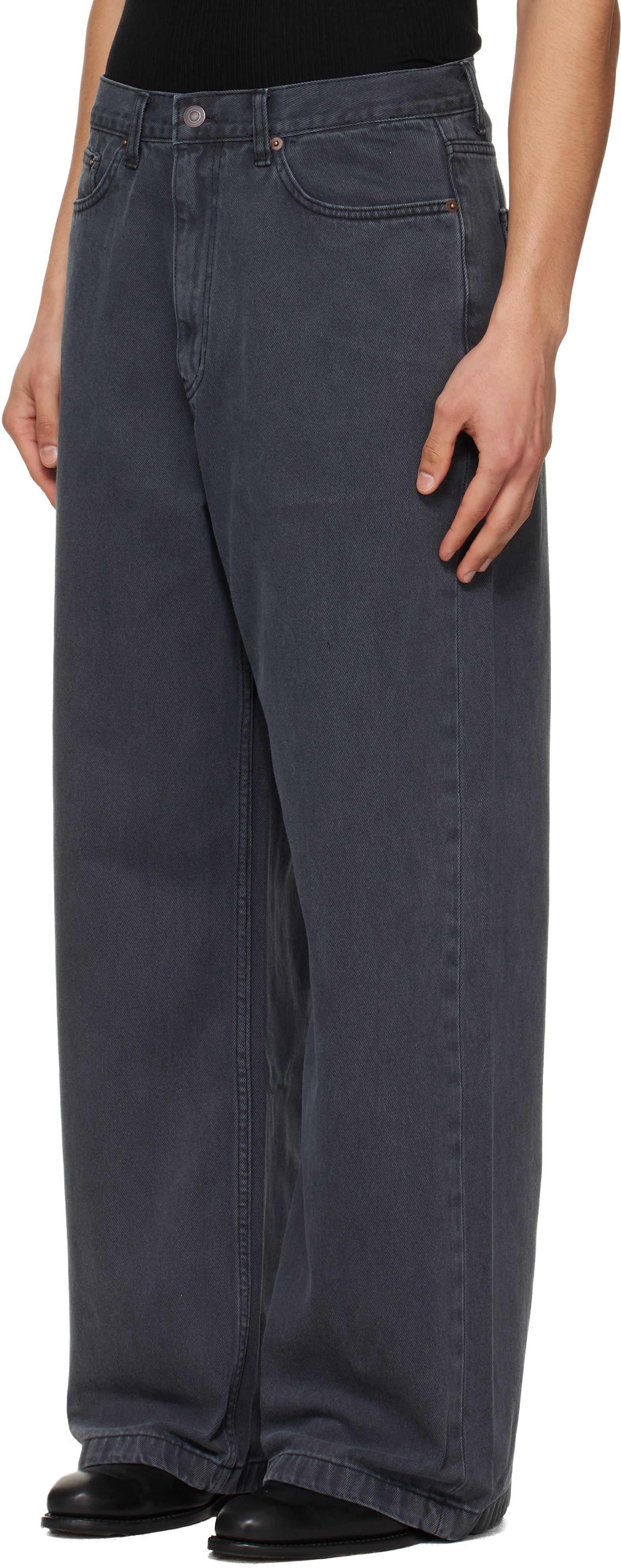 Gray Wide-Leg Jeans