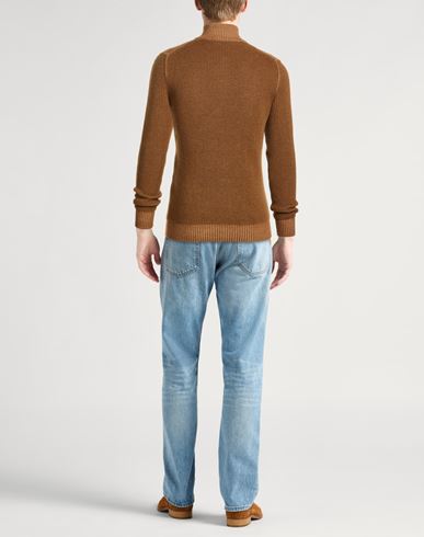 Man Sweater Camel Size 38 Wool