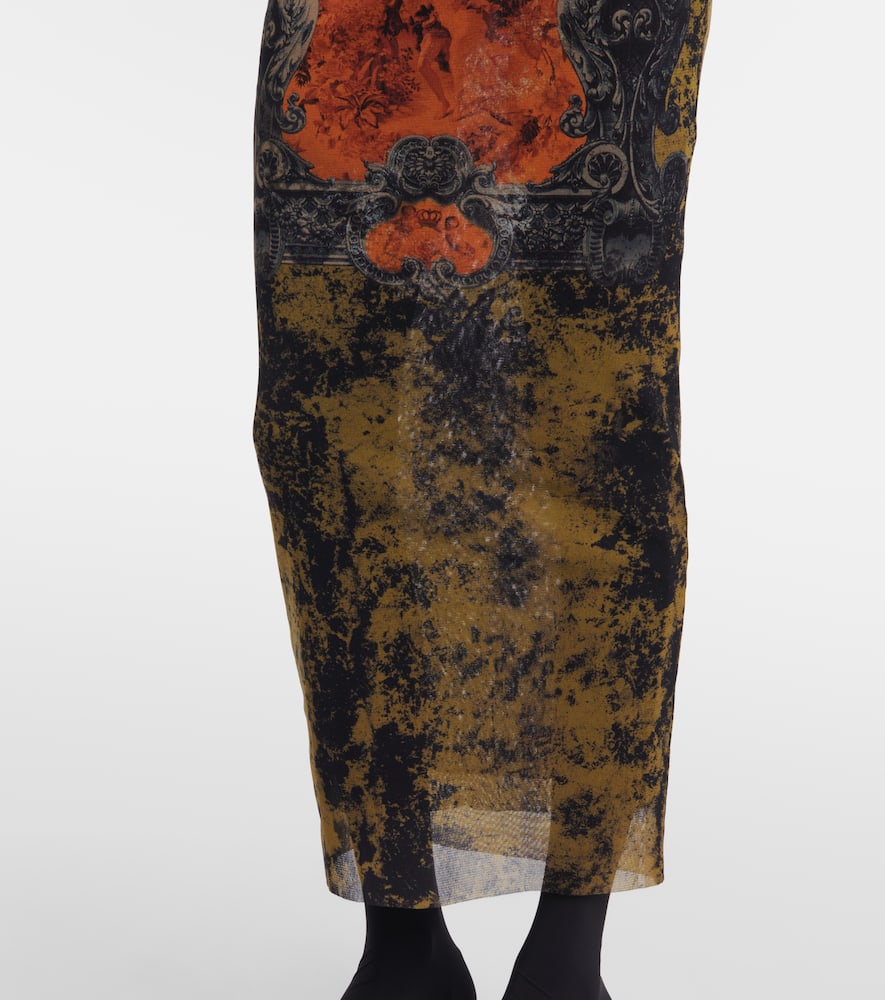 Médaillon printed mesh slim pants