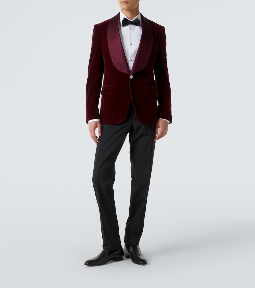 Wool and silk-blend tuxedo pants