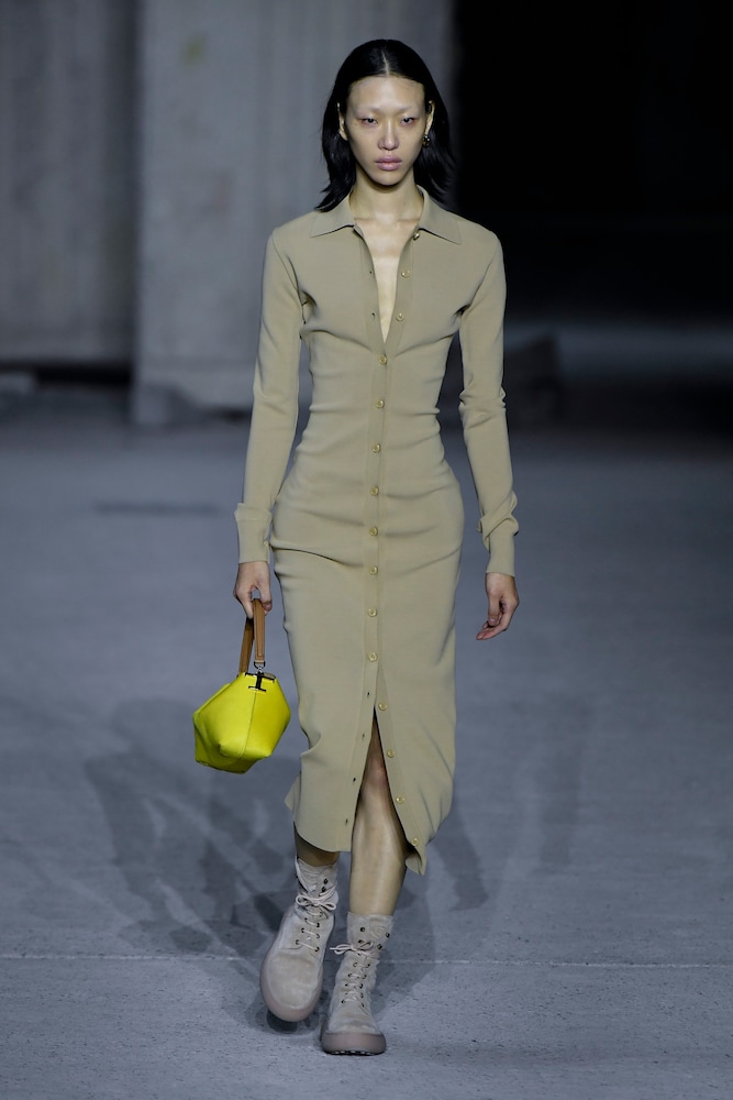 Knit shirt dress