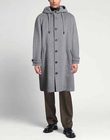 Man Coat Grey Size 42 Virgin Wool, Polyester, Cotton