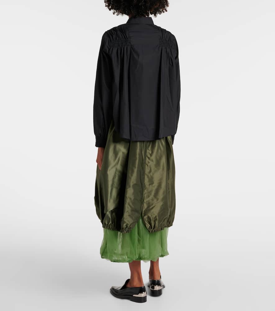 Shirred cotton shirt