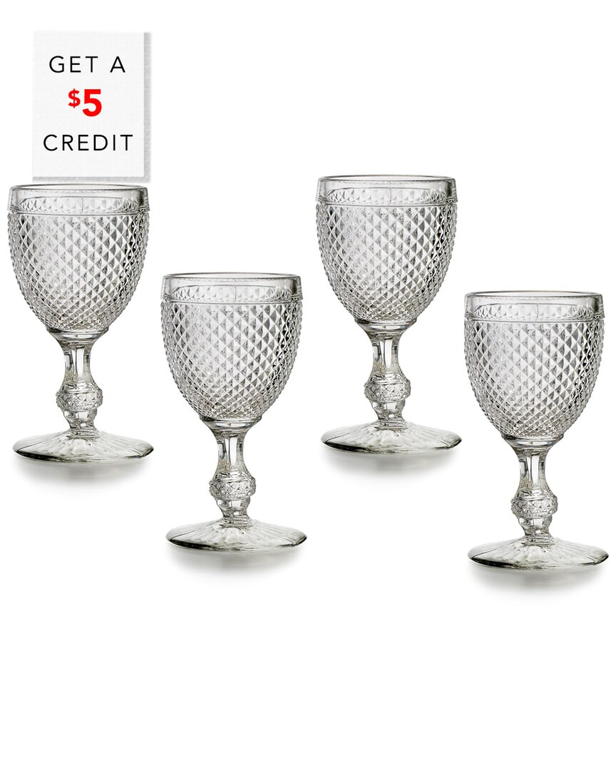 Bicos Set of 4 Clear Water Goblets with $5 Credit