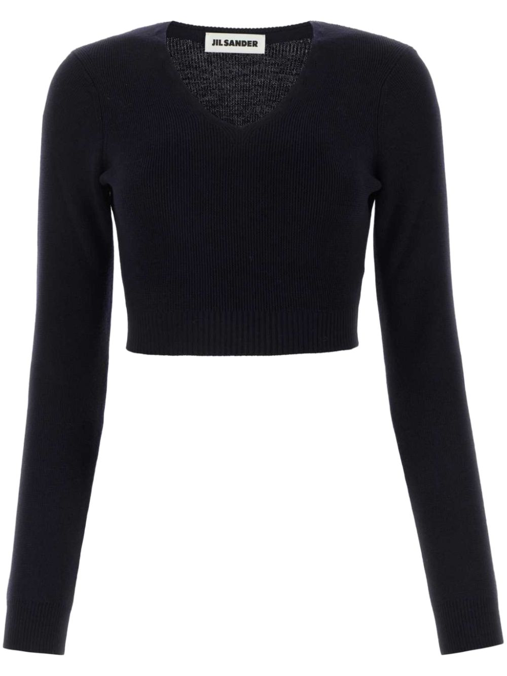 Ribbed-knit cropped top - Orange