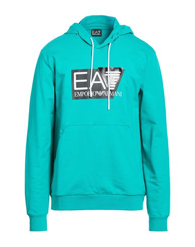 Man Sweatshirt Turquoise Size XXL Cotton