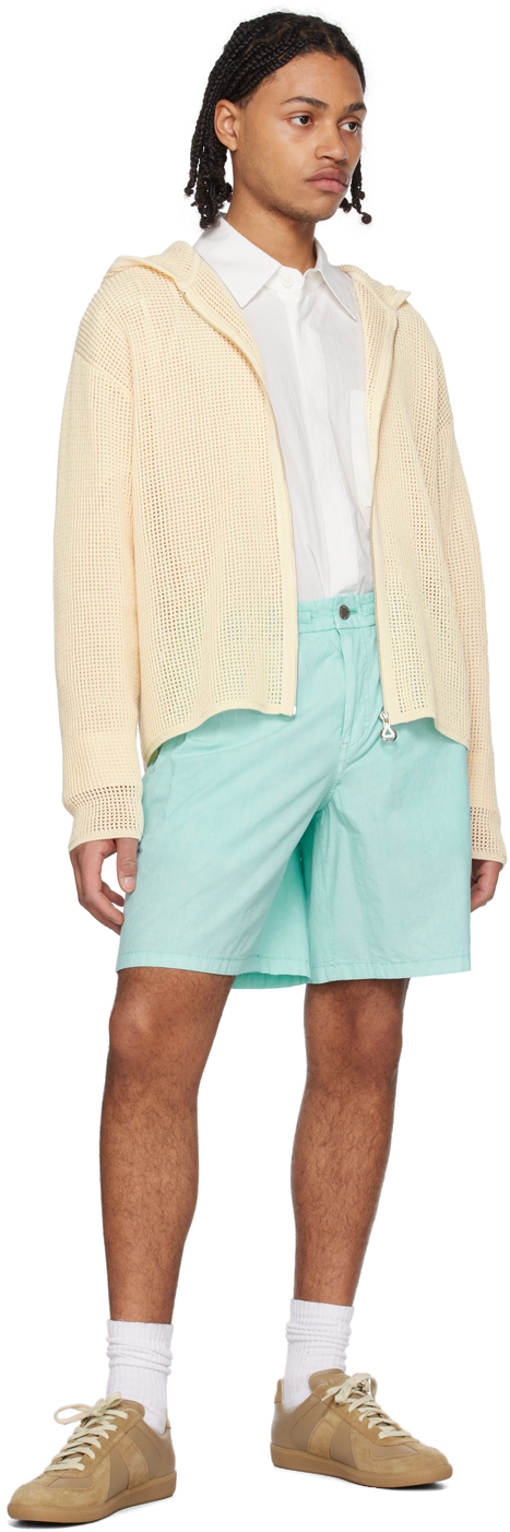 Blue pleated shorts