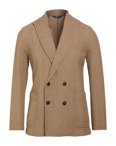 Man Blazer Light brown Size 34 Virgin Wool, Polyamide, Elastane