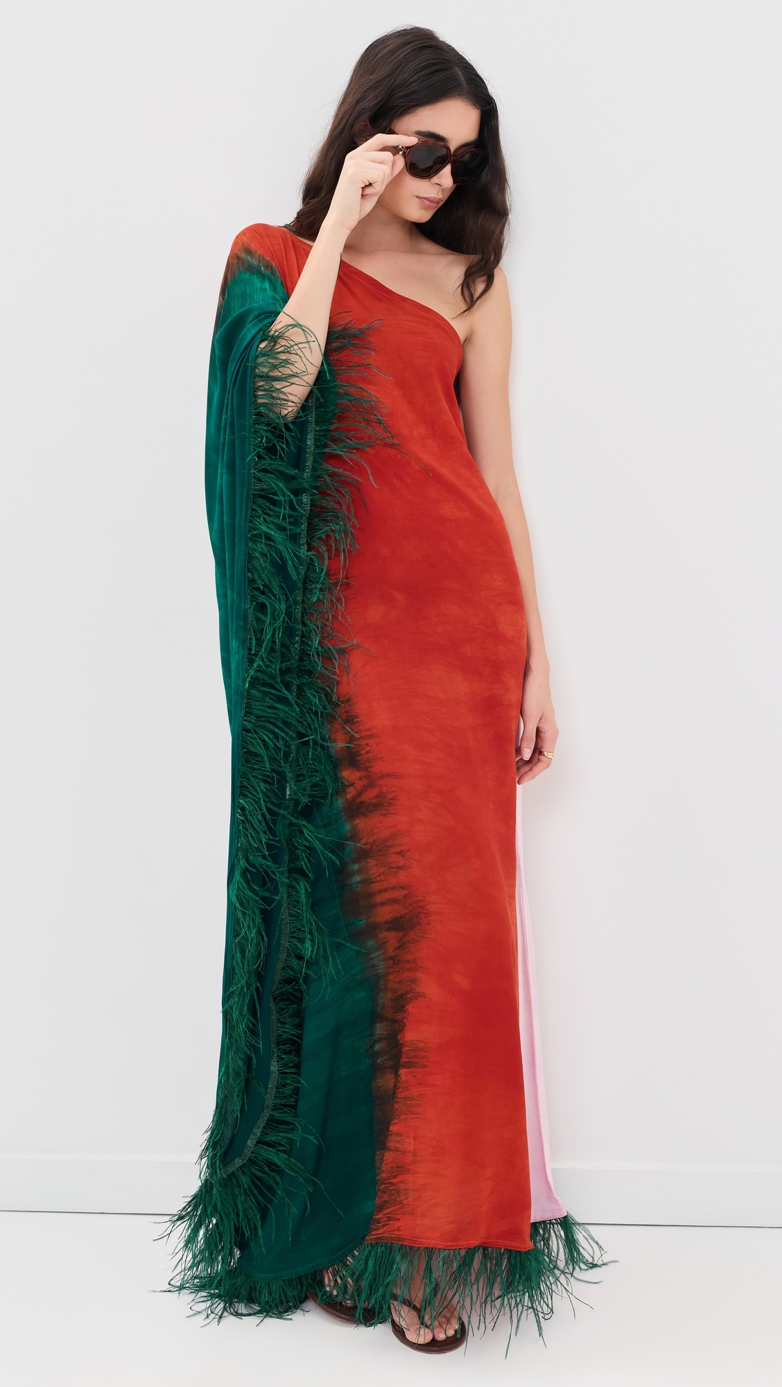 Agboya Dress Green/Red/Pink