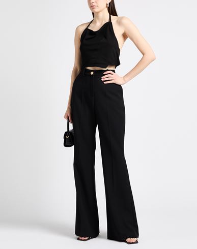 Woman Top Black Size 4 Viscose, Virgin Wool