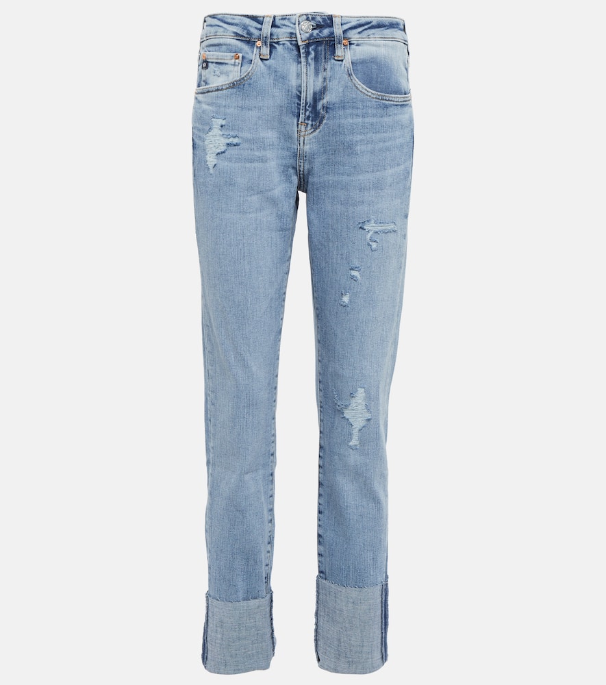 Cuffed straight jeans