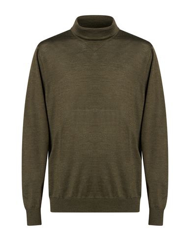 Man Turtleneck Dark green Size 36 Wool