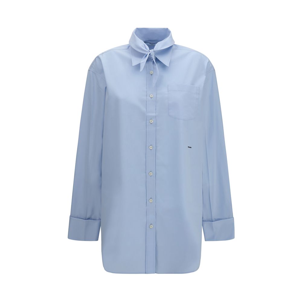 Cotton Oversized Shirt — Blue